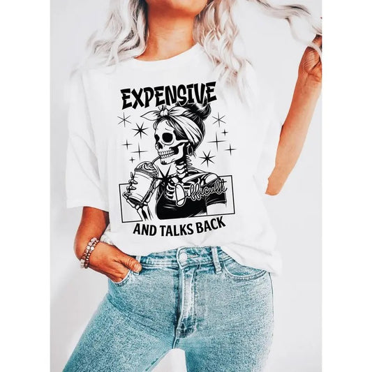 Expensive Difficult And Talks Back Shirt, Mom Skeleton, Funny Saying, Front And Back , Retro Trendy Shirt design  T-shirt, sweater and Hoodie