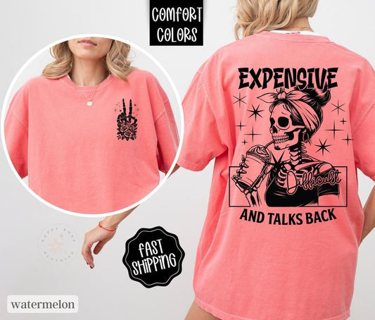 Expensive and Difficult Shirt Comfort Colors, Wife Shirt, Oversized Graphic Tshirt