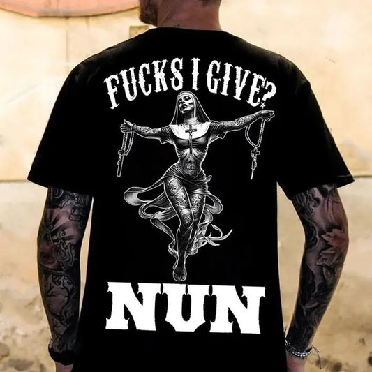 F@CKS I GIVE NUN Tattooed Nun Print Men's T-Shirtstyle{n002}2