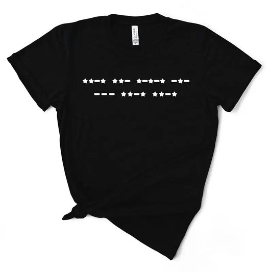 F*ck Off Morse Code TShirt (Stars) - Funny TShirt For Women