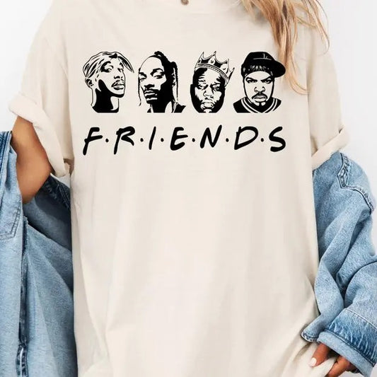 F.R.I.E.N.D.S Graphic T Shirt, Crewneck, Crop Or Tank Casual Clothing With Option Cotton Streetwear, Gift For Fan, Unisex Short Sleeve Tee Shirt