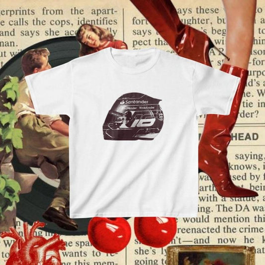 F1 Helmet Baby Tee, Formula One, Race Car Tshirt, Helmet Graphic Tee, Motor Sport Apparel, Racing Fan, Graphic Baby Tee, Grand Prix Race