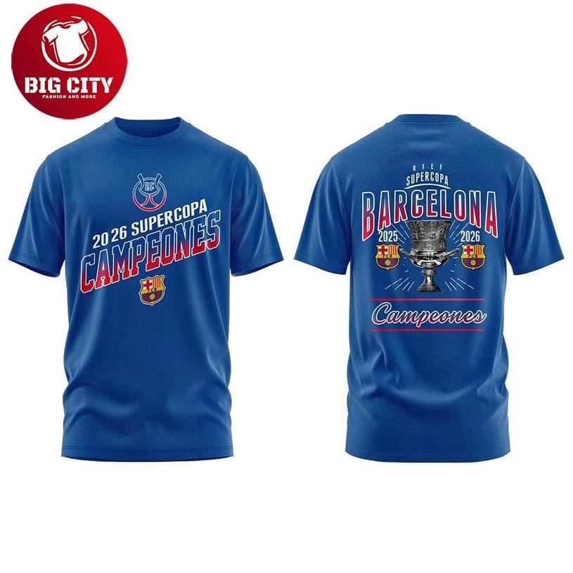FC Barcelona 2026 Back To Back Winners Supercup Two Sided Shirt