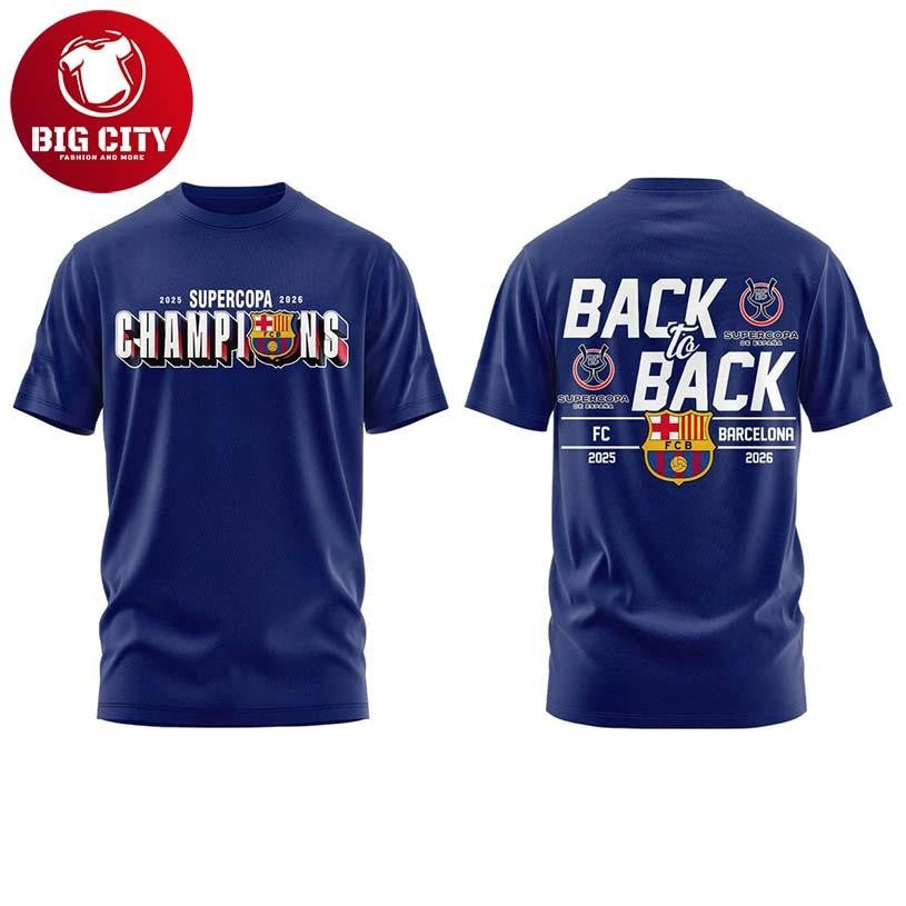 FC Barcelona Supercup Champions 2026 Back To Back Two Sided Shirt