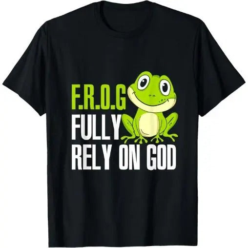 FROG Fully Rely On God Christian Frog Lover MP T-Shirt Made in USA