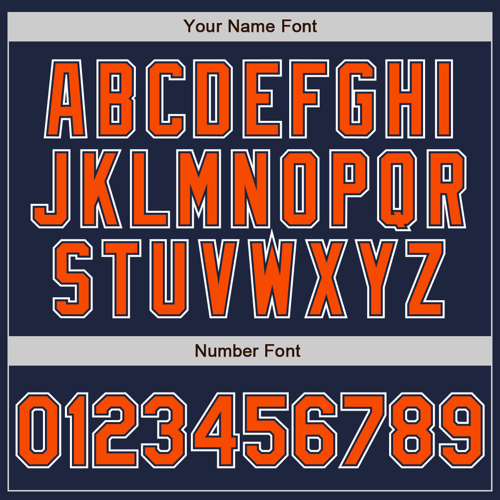 Custom Navy Orange-White Authentic Gradient Fashion Baseball Jersey