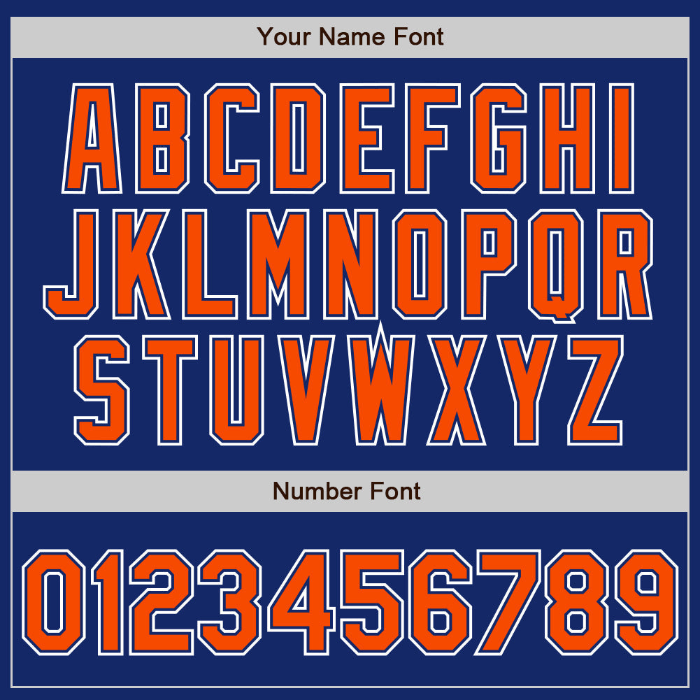 Custom Royal Orange-White Authentic Gradient Fashion Baseball Jersey