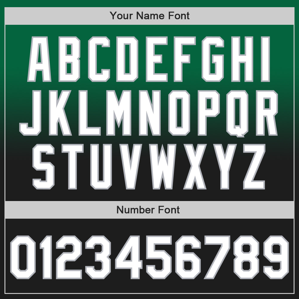 Custom Kelly Green Black-Gray Authentic Fade Fashion Baseball Jersey
