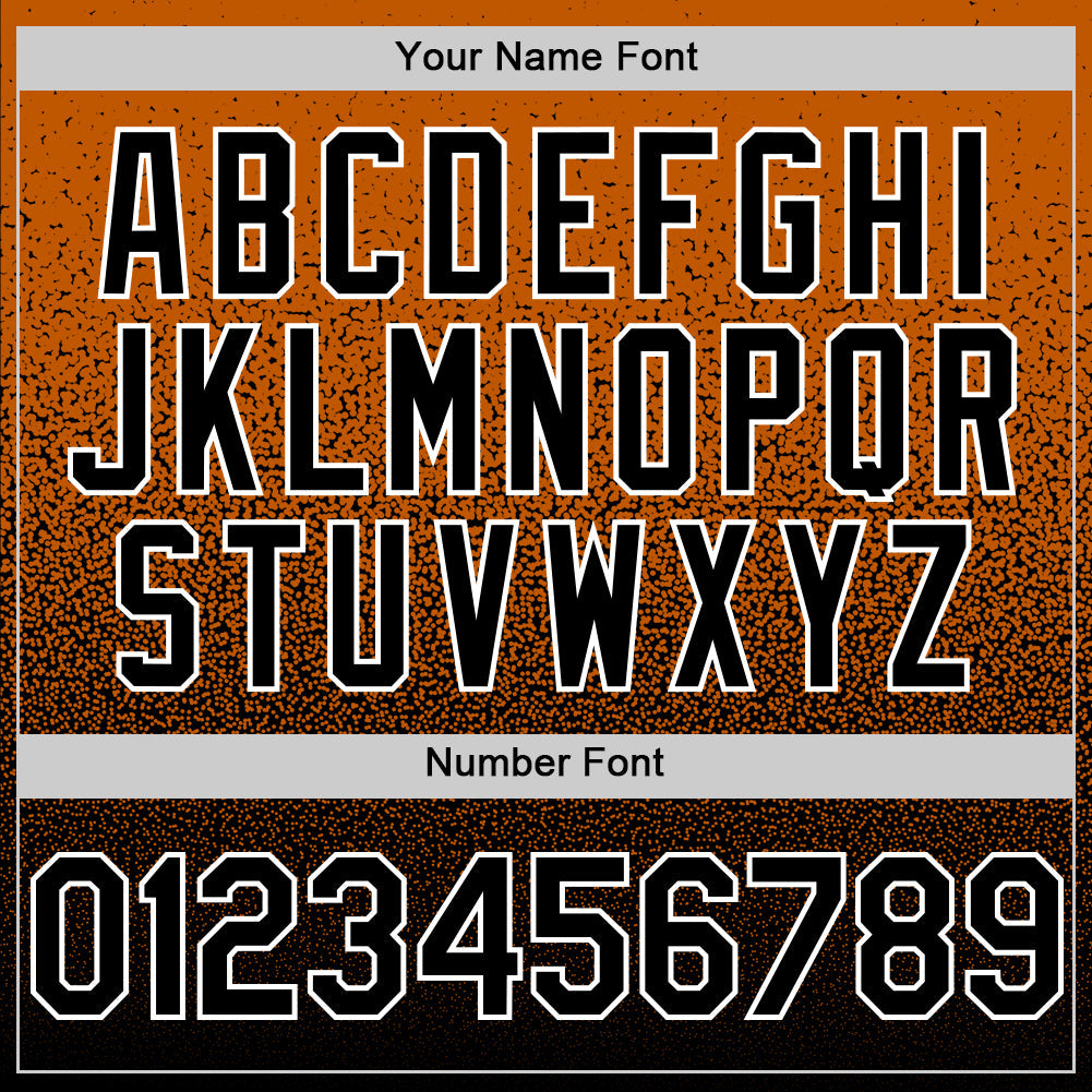 Custom Bay Orange Black-White Fade Fashion Speckle Authentic Baseball Jersey