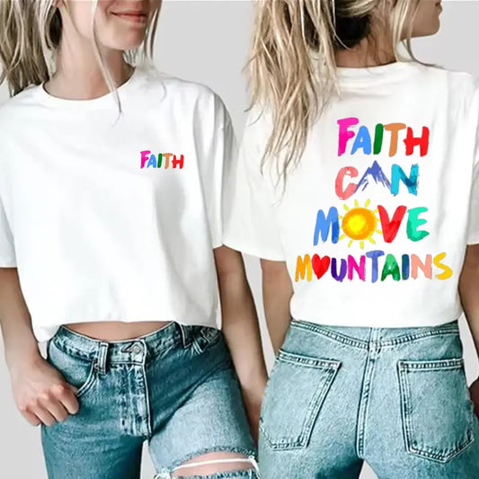Faith Can Move Mountains Unisex T-Shirt, Casual Top Outdoor Tees
