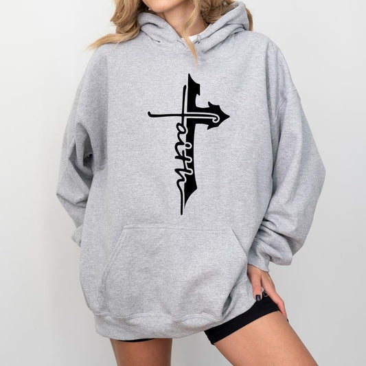 Faith Cross Unisex Hoodie, Faith Graphic Hoodies, Religious Hoodie, Christian Unisex Clothing