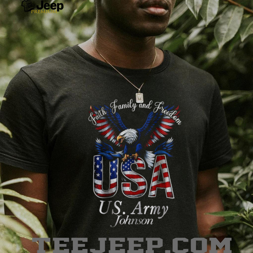 Faith Family and Freedom USA Eagle US Army Personalized T Shirt