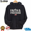 Faith & Freedom Patriotic Christian T Shirt with American Flag