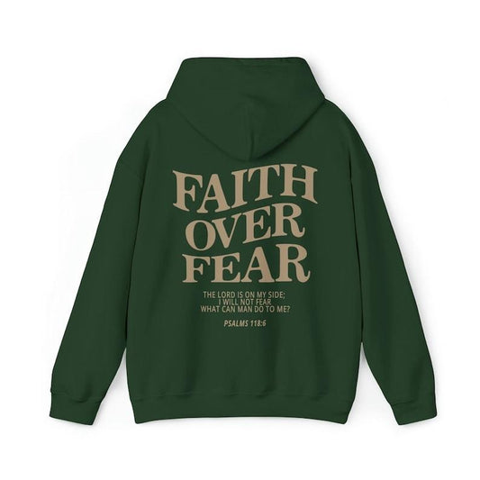 Faith Over Fear Christian 2 Sides Sweatshirt Jesus Hoodie Trendy Hoodie  Aesthetic Clothes Christian Men Hoodie and Sweater; T-shirt Cotton Menswear