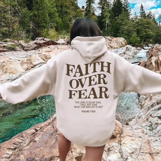 Faith Over Fear Christian Hoodie Christian Sweatshirt Jesus Hoodie Trendy Hoodie Bible Verse Shirt Aesthetic Clothes Aesthetic Hoodie Sweatshirt, Hoodie, Comfort Colors