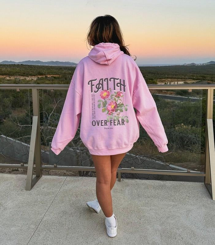 Faith Over Fear Christian Hoodie Psalm 118:6 Christian Merch Christian Sweatshirt Spiritual Sweatshirt Faith Based Christian Streetwear  T-shirt, sweater and Hoodie