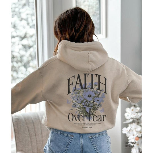 Faith Over Fear Christian Hoodie, Bible Verse Jesus Hoodie, Trendy Hoodie, Gift For Her, Aesthetic  T-shirt, sweater and Hoodie