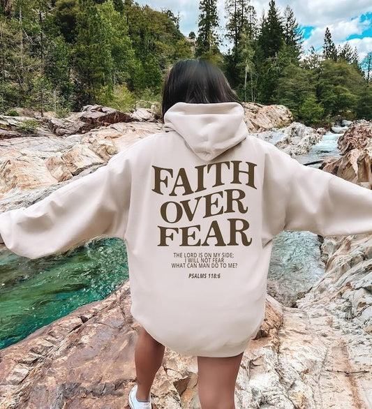 Faith Over Fear Christian Hoodie, Christian Sweatshirt, Jesus Hoodie Trendy Hoodie Bible Verse, Faith Over Fear Hoodie...