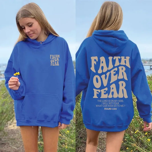 Faith Over Fear Christian Hoodiechristian Sweatshirtjesus HoodieBible Verse Shirtnoel Gift Shirtchurch Shirtbaptism Tee Latarshia Grant