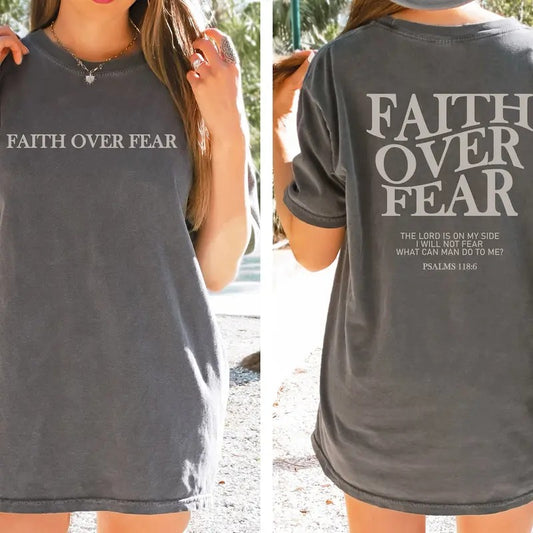 Faith Over Fear Christian Shirt ,Jesus , Trendy ,Bible Verse ,Aesthetic T-shirt, sweater and Hoodie