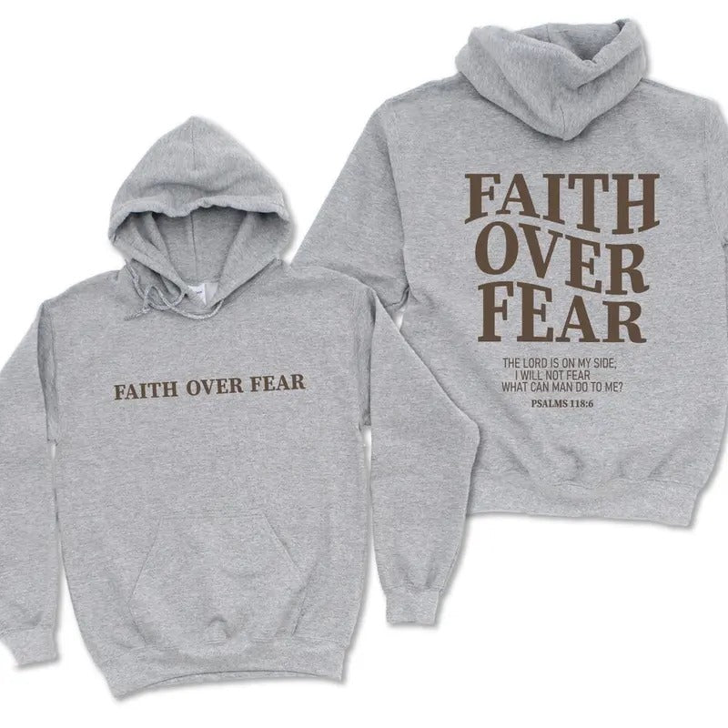 Faith Over Fear Christian Sweatshirt or Hoodie ,Christian Sweatshirt ,Jesus Hoodie Cotton