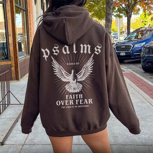 Faith Over Fear Hoodie Bible Verse Hoodie Christian Clothes Christian Merch Jesus Is King Motivational Hoodie Cotton Polyester