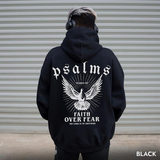 Faith Over Fear Hoodie Bible Verse Hoodie Cotton Menswear