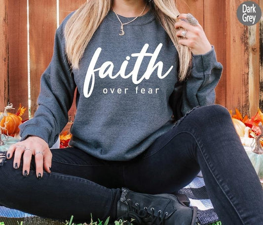 Faith Over Fear Shirt, Christian Shirt, Faith Shirt, Cute Religious Shirt, Trendy Women Christian Shirt, Gift For...