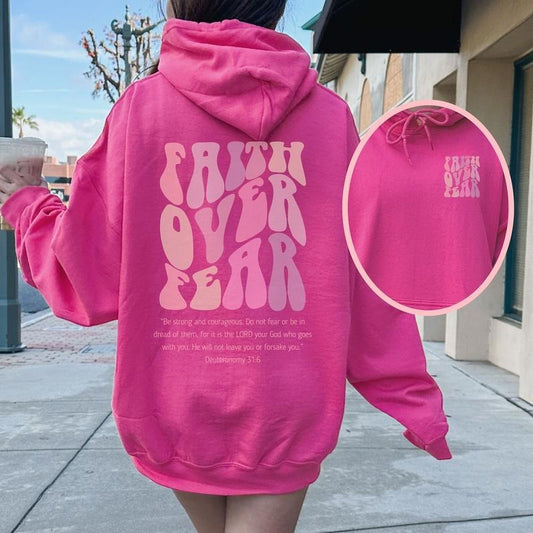 Faith over fear hoodie (front and back) Jesus Is King hoodie, Preppy Christian gifts Jesus lover sweatshirt Bible school teacher y2k clothes  T-shirt, sweater and Hoodie