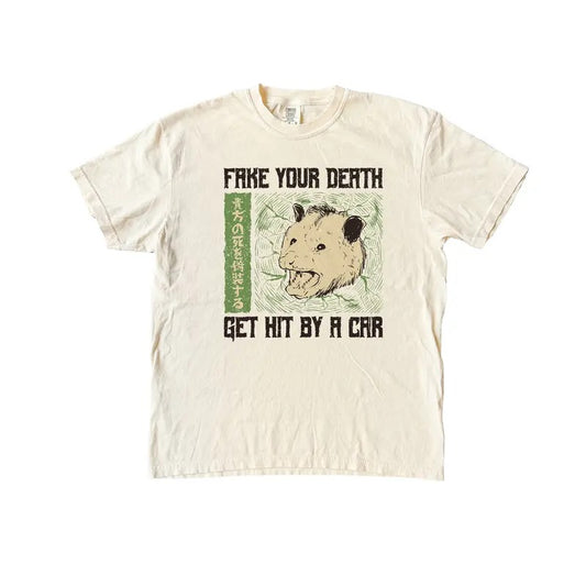 Fake Your Death Possum T Shirt, Funny Opossum Comfort Colors T-Shirt