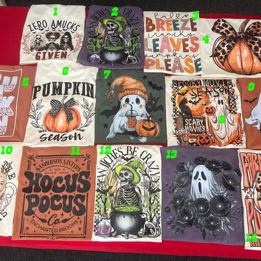 Fall & Halloween Grab Bag, T-Shirts Per Bag, Full Color, For Men, For Women, Casual, Classic Fashion, Full Sizes, Tee Print