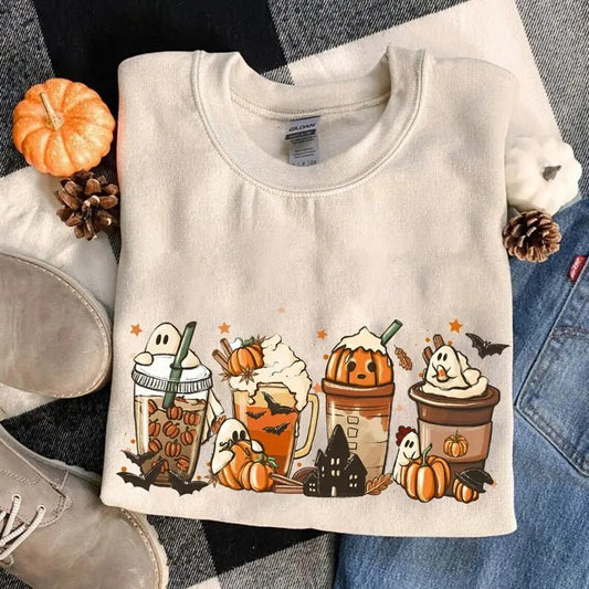 Fall Coffee Shirt, Fall Coffee Sweatshirt, Pumpkin Spice Shirt, Halloween Latte Shirt, Cute Fall Sweatshirt, Spooky...