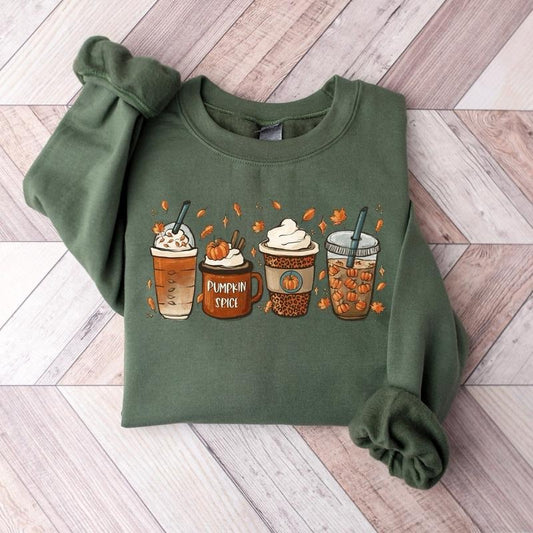 Fall Coffee Sweatshirt for Women Thanksgiving Sweater, Fall Crewneck Unisex