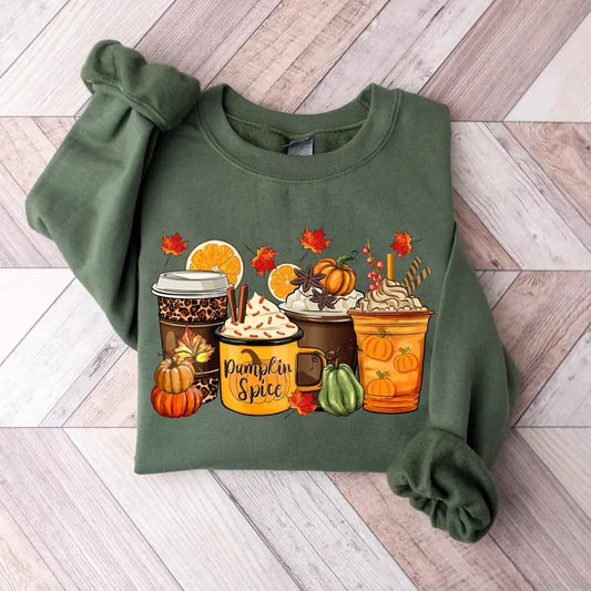 Fall Coffee Sweatshirt, Autumn Fall Thanksgiving Sweater, Pumpkin Season, Pumpkin Spice Shirt, Turkey Shirt, Coffee Fall Thanksgiving Gift Shirt
