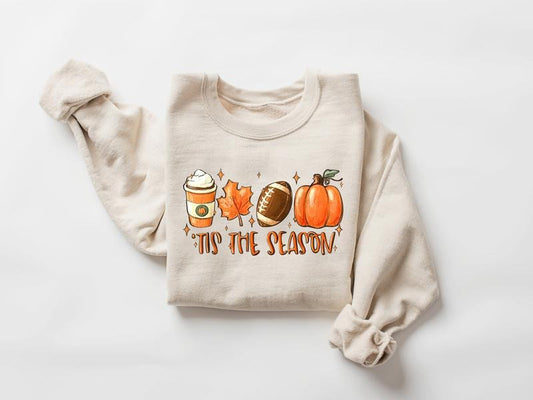 Fall Coffee Sweatshirt, Tis The Season Fall Coffee Sweatshirt, Pumpkin  Fall Halloween Thanksgiving Sweatshirt, Pumpkin Shirt, Autumn Fall Sweater