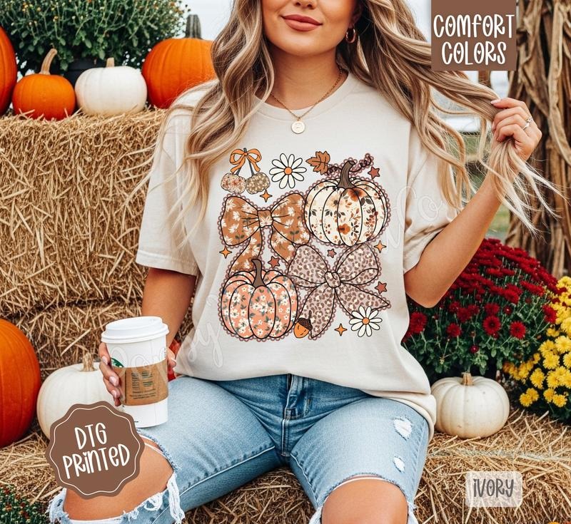 Fall Collage Comfort Colors, Trendy Women's Floral Autumn Tshirt Hoodie, Sweatshirt | WearSparks.com