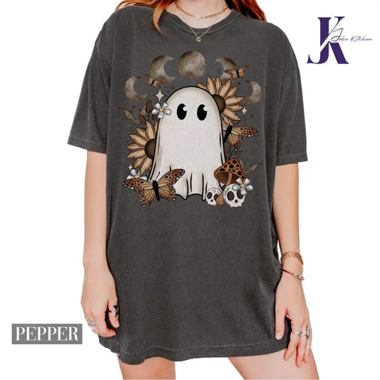 Fall Cottage Core Ghost Halloween Shirt, Cute Halloween T-Shirt, Halloween Shirts, Spooky Season Shirt