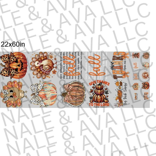 Fall DTF Pre-Made 22x60 Gang Sheet