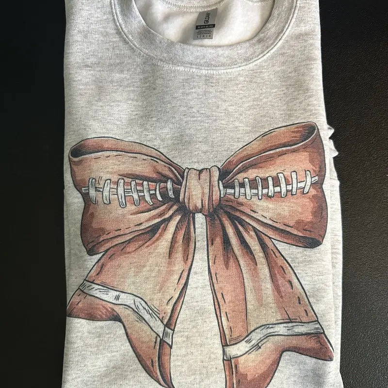 Fall Football Bow Coquette Women's Sweatshirt