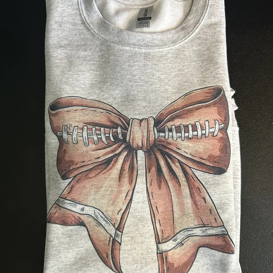 Fall Football Bow Coquette Women's Sweatshirt
