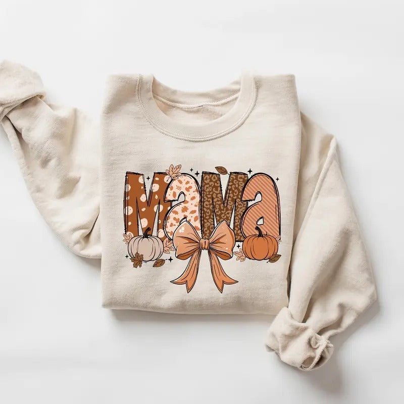 Fall Mama Sweatshirt, Coquette Mama Fall Sweatshirt, Fall Mama Coquette Pumpkin Shirt, Fall Vibes Sweater, Autumn Coquette Shirt, Coquette Mama Fall Crewneck, Pumpkin Mama Fall Shirt, Autumn Fall Shirt