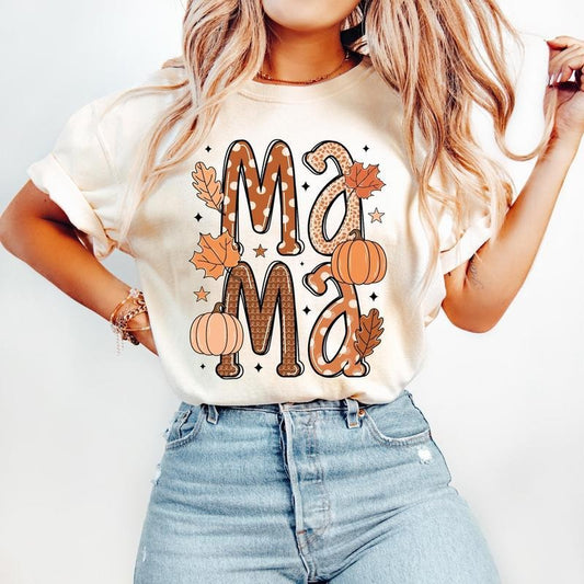 Fall Mama T-Shirt-sweatshirt-hoodie, Autumn Pumpkin T-Shirt, Retro Fall T-Shirt, Fall Doodle Letters, Fall Vibes T-Shirt, Pumpkin Spice T-Shirt, tshirt hot trend 2025