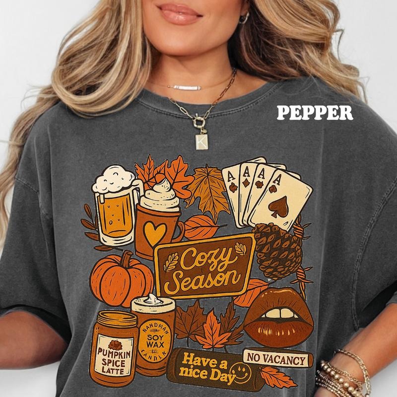 Fall Mood Board Shirt ~ Unisex Apparel Relaxed Fit Printed In The USA Clothing Womenswear Casual Comfort Cotton Top Athletic Boho Chic