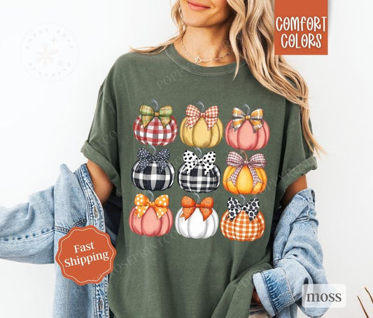 Fall Pumpkin Shirt Comfort Colors, Womens Fall Pumpkin Shirt, Womenswear Oversized Crewneck