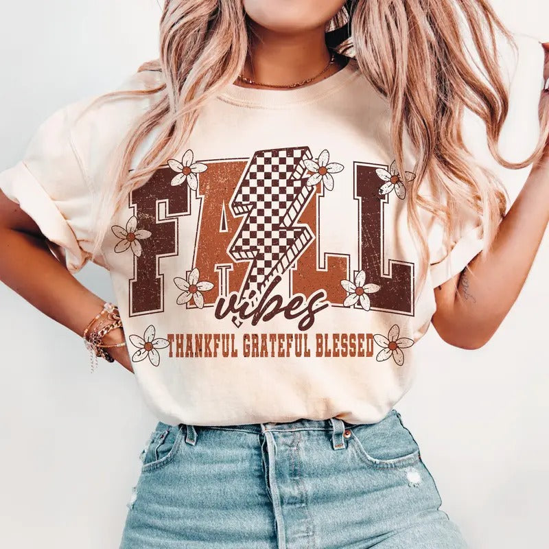 Fall Vibes Design | Trendy Fall | Pumpkin Spice | Thankful | Aesthetic Autumn | Pumpkin