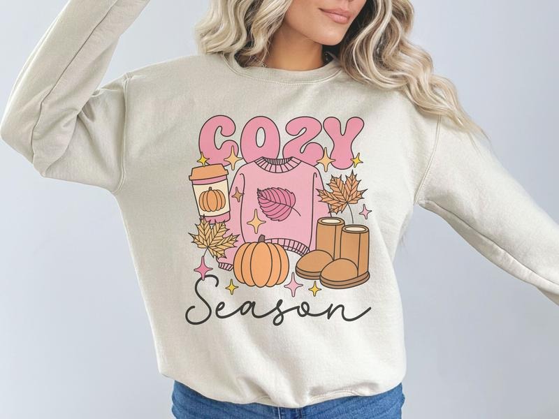 Fall Vibes Set of Cozy Season, It's Okay, & Pumpkin Season Sweatshirts