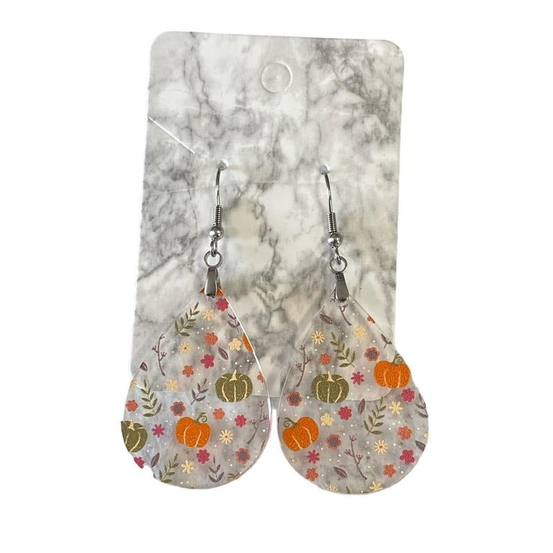 Fall pumpkin pattern Earrings T-Shirts, Hoodie, Sweatshirt | WearSparks.com
