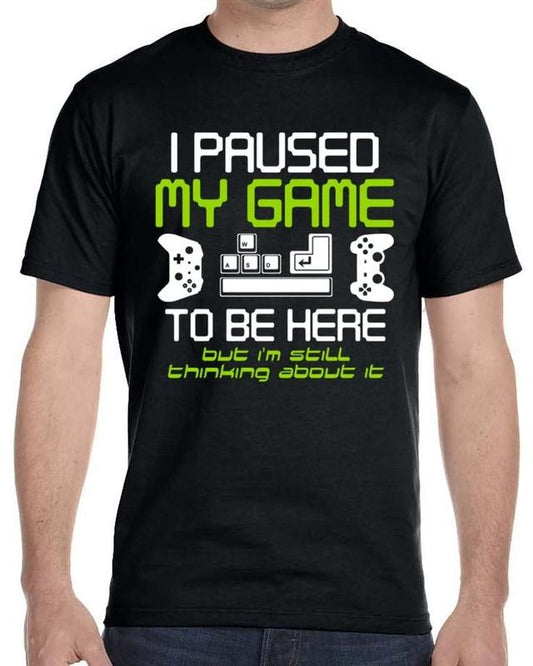 [100% Cotton] Men's Casual Crew Neck T-Shirt with Game Console Print - Soft Polyester, Machine Washable