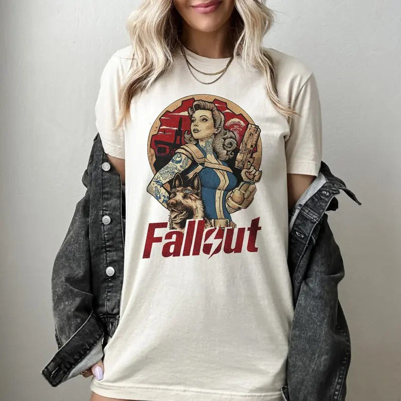 Fallout Vintage Tshirt, Mens Womens Unisex , Cotton, Gift For Fan