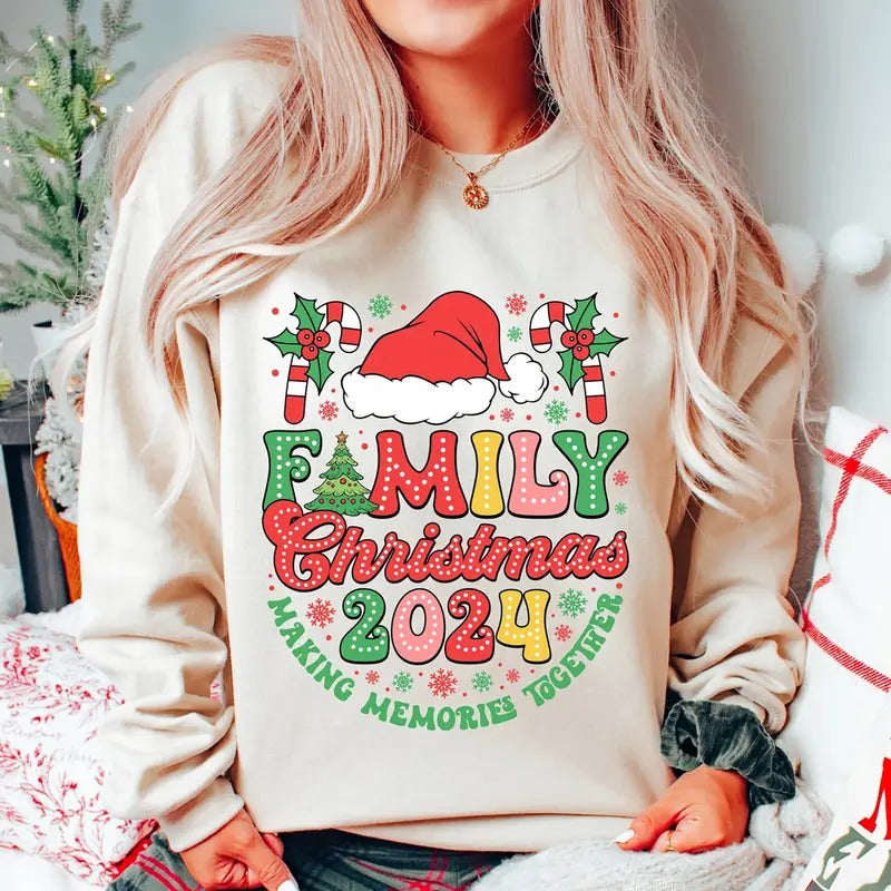 Family Christmas Matching Sweatshirt, Santa Claus Christmas Tee Shirt, Christmas Family Sweater, Gift For Xmas